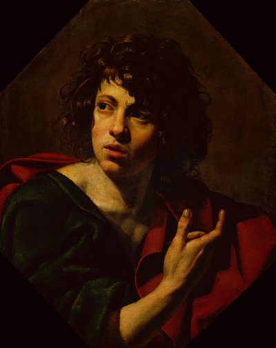 Sankt Johannes evangelisten (olie på lærred) af Simon Vouet
