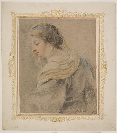 Studie af kvinde til "Madonna og barnet" af Simon Vouet