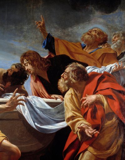 Apotrene ved Jomfruens grav Detalje af et maleri af Simon Vouet (1590-1649) 1600-tallets Paris, Eglise Notre Dame des Champs af Simon Vouet