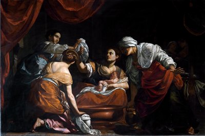 Jomfruens fødsel (olie på lærred af Simon Vouet