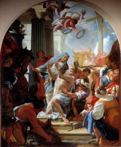 Sankt Eustaches og hans families martyrdød Maleri af Simon Vouet (1590-1649) 1635 Paris, Eglise Saint Eustache af Simon Vouet