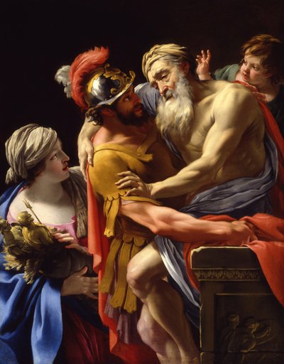 Æneas og hans far på flugt fra Troja, ca.1635 af Simon Vouet