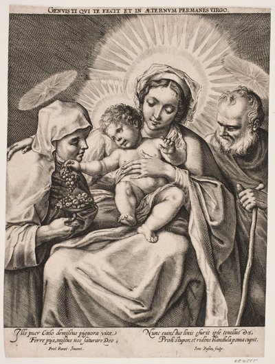 Den hellige familie og den hellige Clara af Simon de Pas