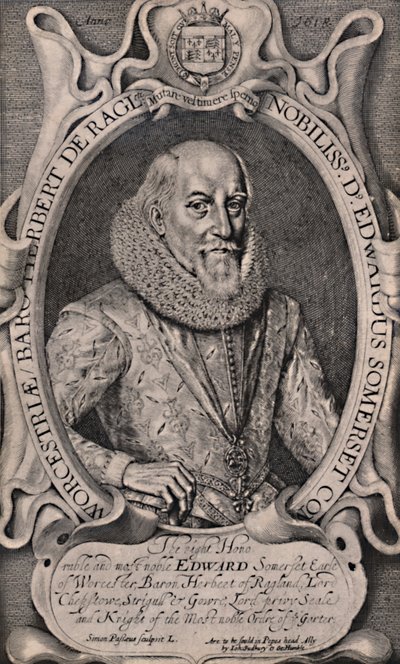 Edward Somerset, 4. jarl af Worcester, engelsk hofmand, c1618 1894 af Simon de Passe