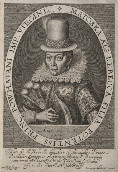 Pocahontas (ca. 1595-1617) af Simon de Passe