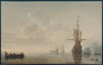 Flagskibet "Aemilia" affyrer en hilsen til admiral Maerten Harpertsz. Tromp af Simon de Vlieger