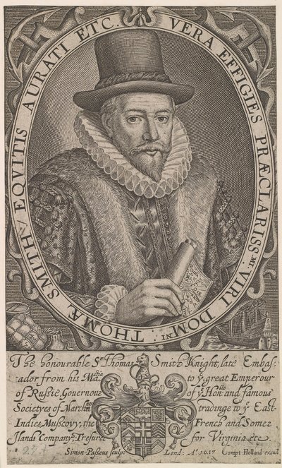 Sir Thomas Smith, første guvernør for East India Company, ambassadør i Rusland 1604-1605, 1617. af Simon van de Passe