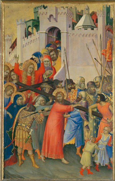 Le Portement de Croix - Korsbæringen Del af et polyptyk, malet til et medlem af Orsini-familien ... af Simone (after) Martini