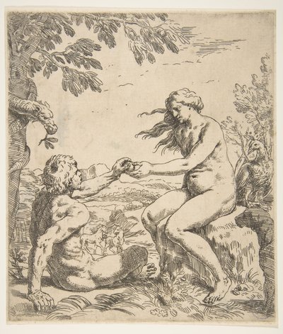 Adam og Eva, ca. 1639. af Simone Cantarini