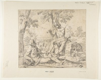 Merkur og Argus, ca.1630-1648. af Simone Cantarini