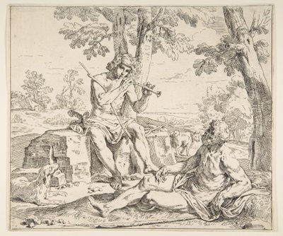 Mercury og Argus, ca. 1630-1648. af Simone Cantarini