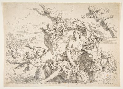 Europas voldtægt, ca. 1636. af Simone Cantarini