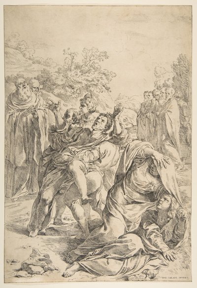 Sankt Benedikt, der uddriver en dæmon, ca. 1637-1639. af Simone Cantarini