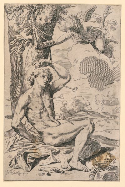 Saint Sebastian af Simone Cantarini