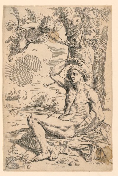Sankt Sebastian af Simone Cantarini