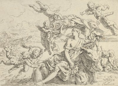 Europas voldtægt, ca.1636. af Simone Cantarini