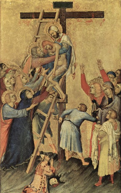 Hollandsk: Kruisafneming Orsini Alter, Scene: Nedstigning fra korset af Simone Martini