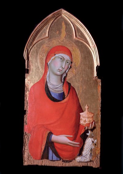 Orvieto polyptykon, Maria Magdalena og giveren - Tempera på træ, ca. 1321 af Simone Martini