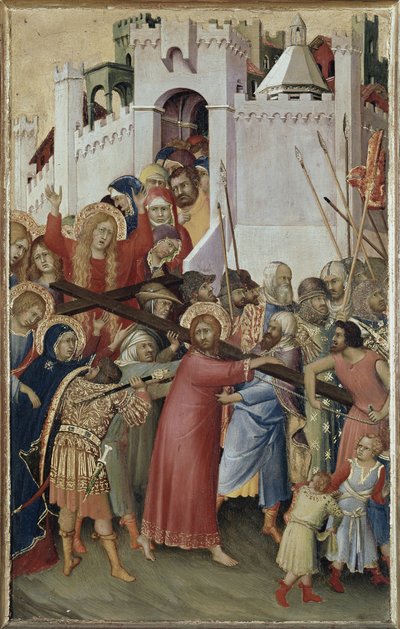 Polyptykon Orsini: Kristus bærer korset (olie på panel, ca 1333) af Simone Martini