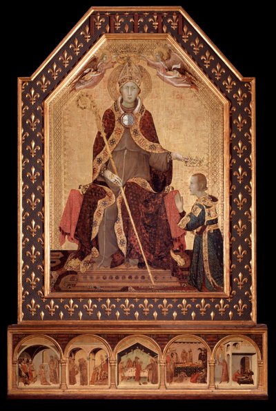 Saint Louis af Anjou (af Toulouse) Krone Robert I af Napoli (1277-1343) Maleri af Simone Martini (ca. 1284-1344) 1317 Dim 200x138 cm Napoli, Museo Nazionale di Capodimonte, inv Q af Simone Martini