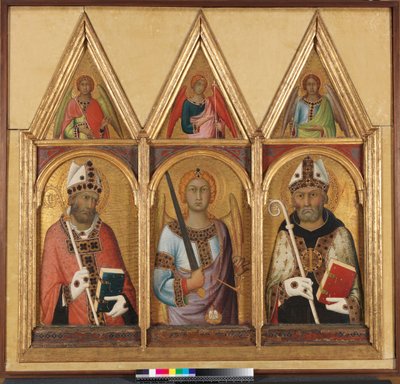 St. Geminianus, ca. 1319 tempera med guld på paneldetalje af 58835 af Simone Martini