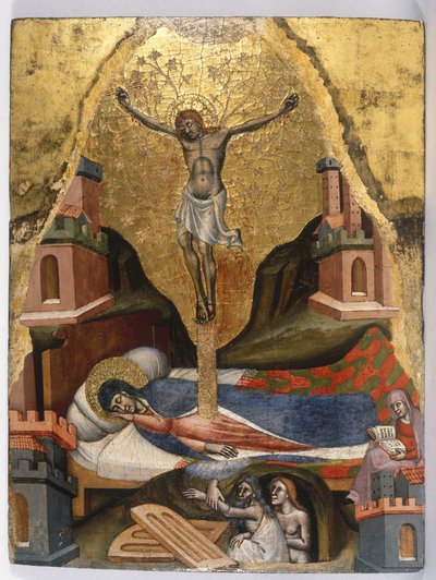 The Dream of the Virgin, ca. 1365-80 (ægtempera & forgyldning på blødt træpanel) af Simone dei Crocifissi