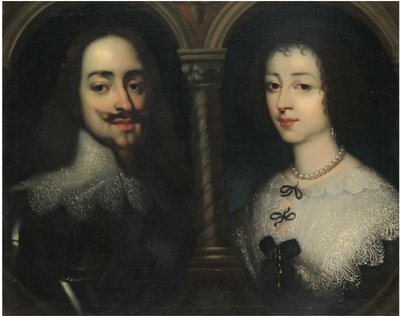Dobbeltportræt af kong Charles I og dronning Henrietta Maria af Sir Anthony van, Dyck