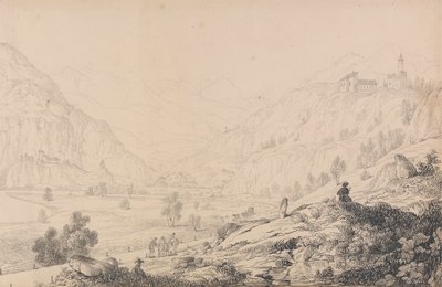 Album med 30 udsigter i Tyrol og Italien: Wafensteins slotte [?], Sprechenstein og Reifenstein nogle kilometer fra Brenner, 27. oktober 1840 af Sir Charles D