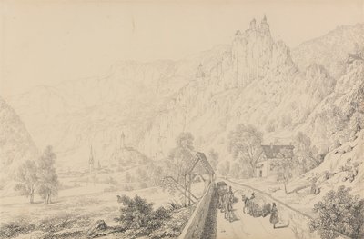 Album med 30 udsigter i Tyrol og Italien: Ruinerne af Nonneklostret Seben nær Klausen, 27. oktober 1840 af Sir Charles D