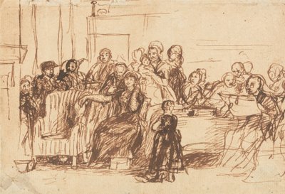 Skitse til "At læse testamentet" af Sir David Wilkie