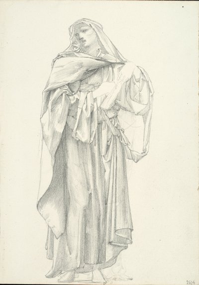 Draperet mandsfigur (skitsebog #2614) af Sir Edward Burne Jones