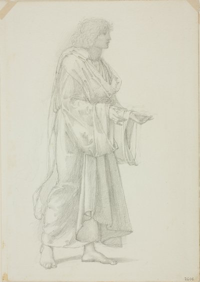 Draperet Stående Mandsfigur af Sir Edward Burne Jones