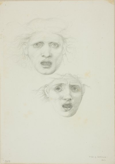 Leder af Medusa, to studier for Rondanini Medusa af Sir Edward Burne Jones