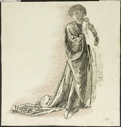 Knælende draperet figur af Sir Edward Burne Jones