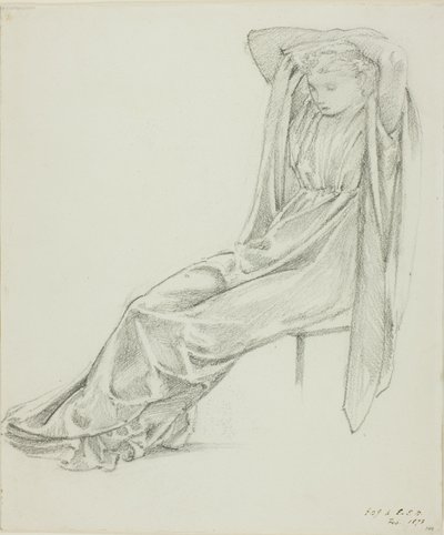 Siddende kvindefigur af Sir Edward Burne Jones