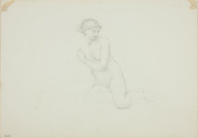 Siddende nøgen kvinde af Sir Edward Burne Jones