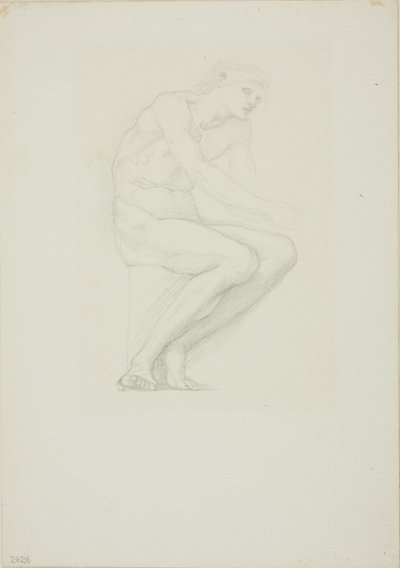 Siddende mandlig nøgen af Sir Edward Burne Jones