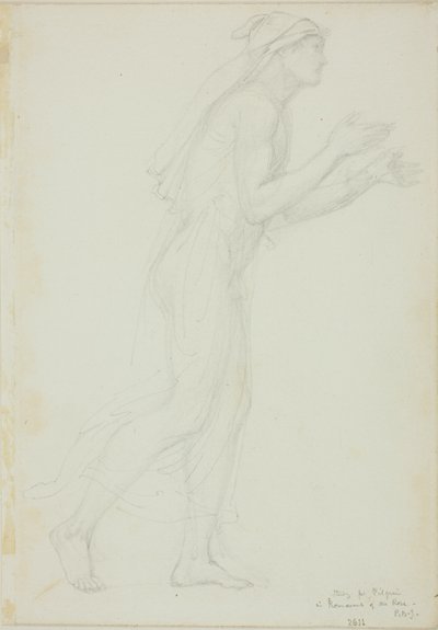 Studie for Pilgrim i Romaunt of the Rose af Sir Edward Burne Jones