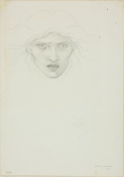 Studie til Rondanini Medusa af Sir Edward Burne Jones