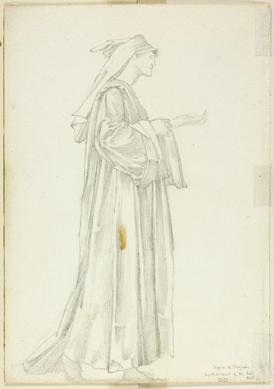 Studie af Pilgrim for Rosenromant af Sir Edward Burne Jones