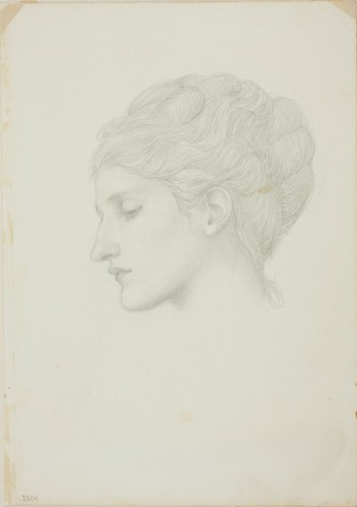 Kvindehoved i profil til venstre af Sir Edward Burne Jones