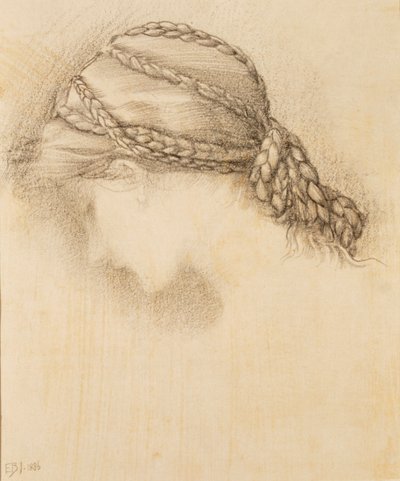 Kvindehoved, detalje fra en skitsebog, 1886. af Sir Edward Burne Jones