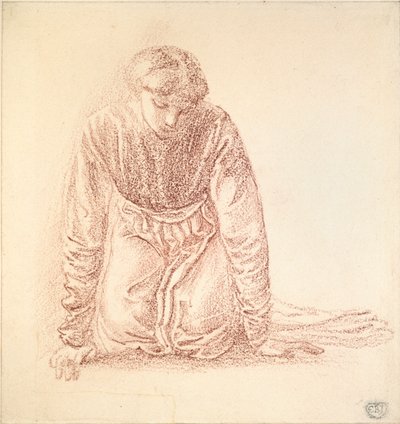 Knælende figur af en kvinde, slutningen af det 19. århundrede af Sir Edward Coley Burne Jones