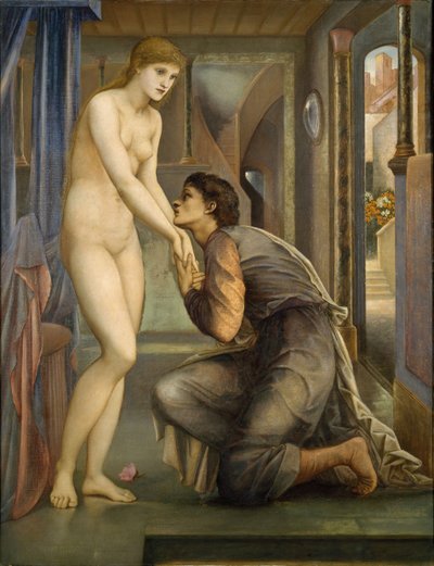 Pygmalion og billedet - The Soul Attains, 1878. af Sir Edward Coley Burne Jones