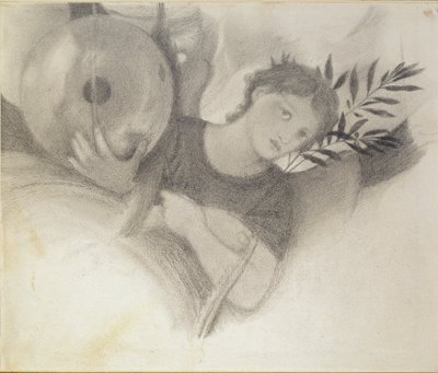 Studie for et hoved i Skabelsens dage, c1871-1875 af Sir Edward Coley Burne Jones