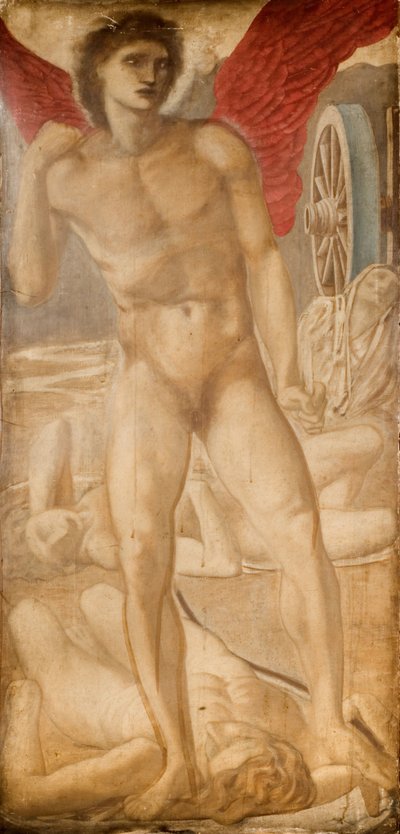 Troy Triptych - Study for Love subduing Oblivion, 1875. af Sir Edward Coley Burne Jones