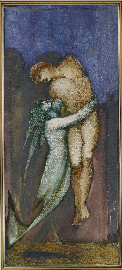 havfrue og druknet sømand fra Album med otteogfyrre tegninger, c1853-1898 af Sir Edward Coley Burne Jones