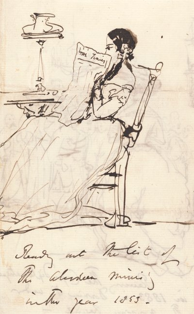 Læser listen over Aberdeen-ministeriet op af Sir Edwin Henry Landseer