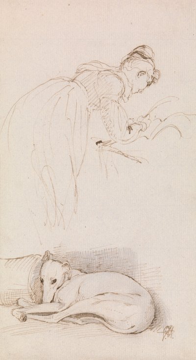 Studier af kvinde og greyhound af Sir George Hayter