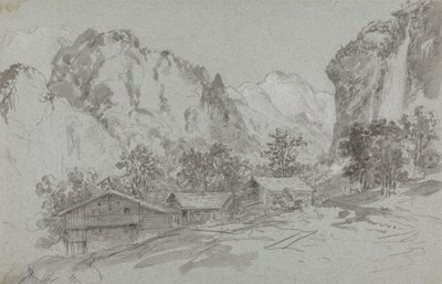 Fra vinduet på kroen i Lauterbraun af Sir George Howland Beaumont seventh Baronet